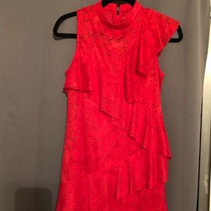 Red mini ASOS lace dress